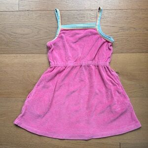 Hanna Andersson Rainbow Swim Cover-up Dress Terry Cloth Pink Girls 110/5